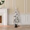 4ft. Pre-Lit Flocked Red Berry Fir Artificial Christmas Porch Tree in Urn, White Lights